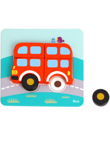 WOOPIE GREEN Układanka Drewniana Klocki Pojazdy Montessori FSC