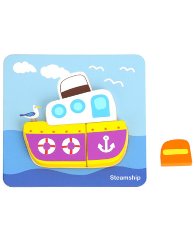 WOOPIE GREEN Układanka Drewniana Klocki Pojazdy Montessori FSC