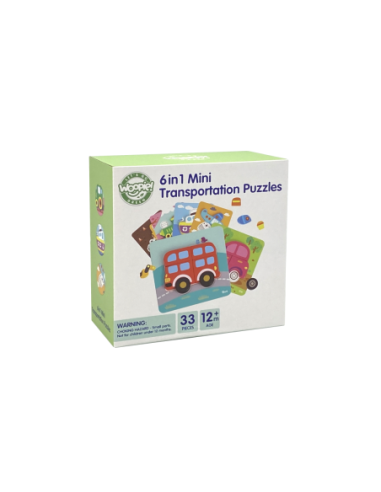 WOOPIE GREEN Układanka Drewniana Klocki Pojazdy Montessori FSC