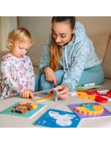 WOOPIE GREEN Układanka Drewniana Klocki Zwierzątka Montessori FSC