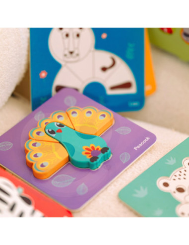 WOOPIE GREEN Układanka Drewniana Klocki Zwierzątka Montessori FSC