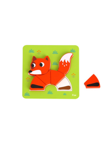 WOOPIE GREEN Układanka Drewniana Klocki Zwierzątka Montessori FSC