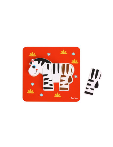 WOOPIE GREEN Układanka Drewniana Klocki Zwierzątka Montessori FSC