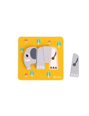 WOOPIE GREEN Układanka Drewniana Klocki Zwierzątka Montessori FSC