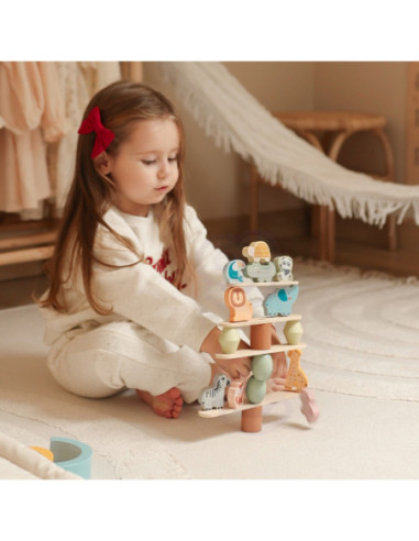 WOOPIE GREEN Drewniane Zwierzęta Układanka w Stosy FSC