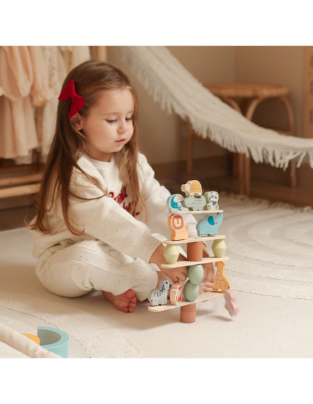 WOOPIE GREEN Drewniane Zwierzęta Układanka w Stosy FSC