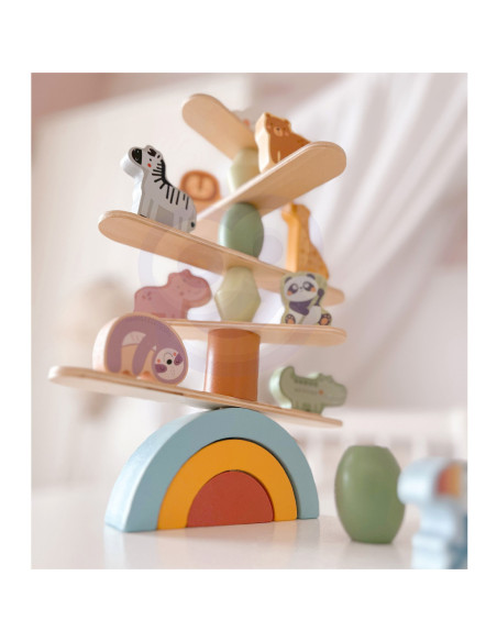 WOOPIE GREEN Drewniane Zwierzęta Układanka w Stosy FSC