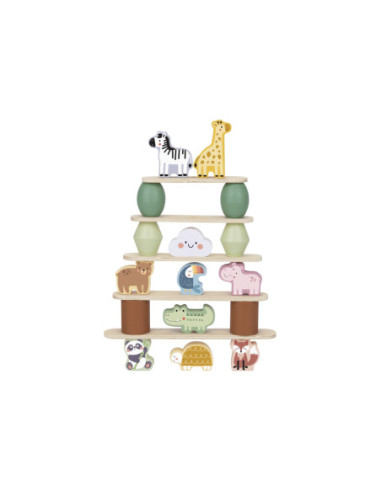 WOOPIE GREEN Drewniane Zwierzęta Układanka w Stosy FSC