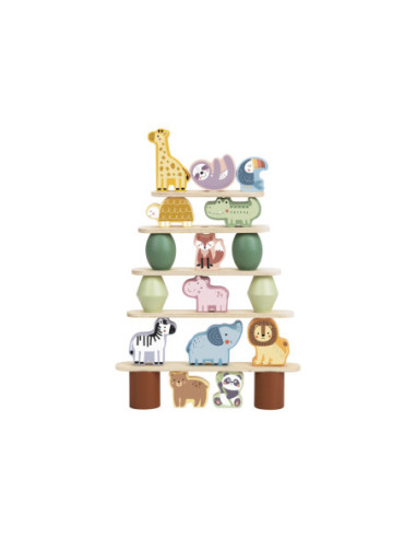 WOOPIE GREEN Drewniane Zwierzęta Układanka w Stosy FSC