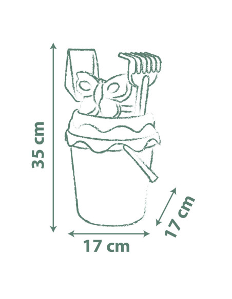 SMOBY GREEN Wiaderko z Akcesoriami do Piasku i Konewką z Bioplastiku