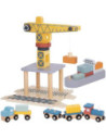 TOOKY TOY Dźwig Portowy Drewniany Zestaw