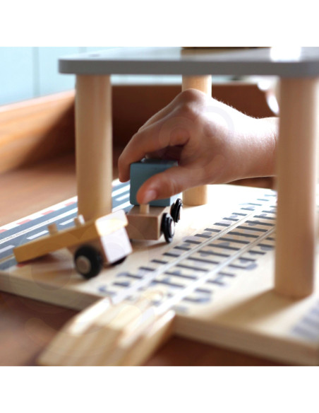 TOOKY TOY Dźwig Portowy Drewniany Zestaw