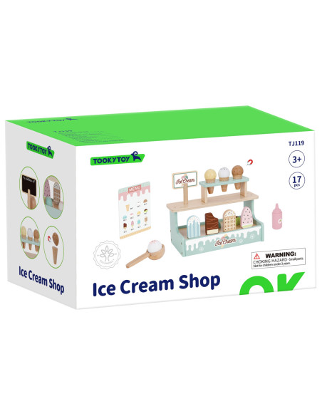 TOOKY TOY Stragan z Lodami Lodziarnia Drewniana