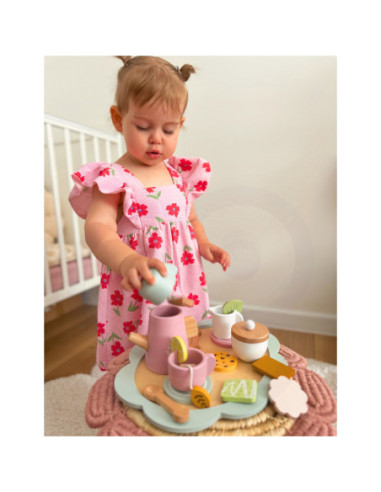 TOOKY TOY Popołudniowa Herbatka Drewniany Zestaw Serwis