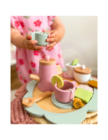 TOOKY TOY Popołudniowa Herbatka Drewniany Zestaw Serwis