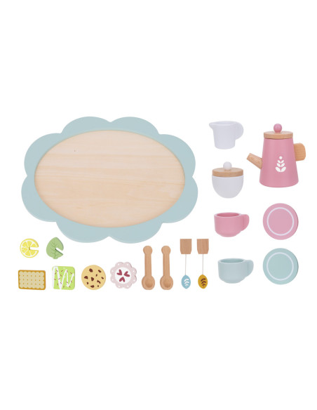 TOOKY TOY Popołudniowa Herbatka Drewniany Zestaw Serwis