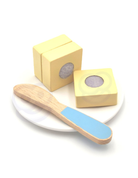 TOOKY TOY Toster Drewniany Pastelowy Zestaw Śniadaniowy