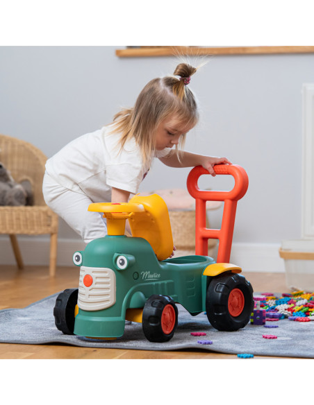 FALK Maurice Traktorek Jeździk Zielony Pchacz Odpychacz Schowek od 1 roku