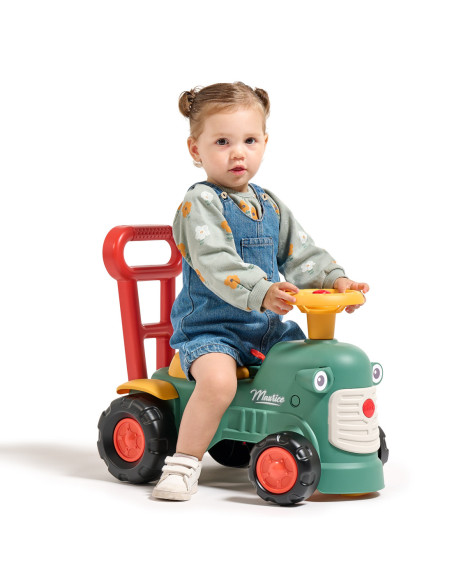 FALK Maurice Traktorek Jeździk Zielony Pchacz Odpychacz Schowek od 1 roku