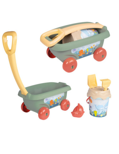 SMOBY Zestaw do piasku Wózek Wiaderko Grabki Ekologiczny