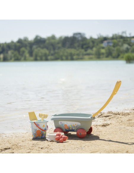 SMOBY Zestaw do piasku Wózek Wiaderko Grabki Ekologiczny