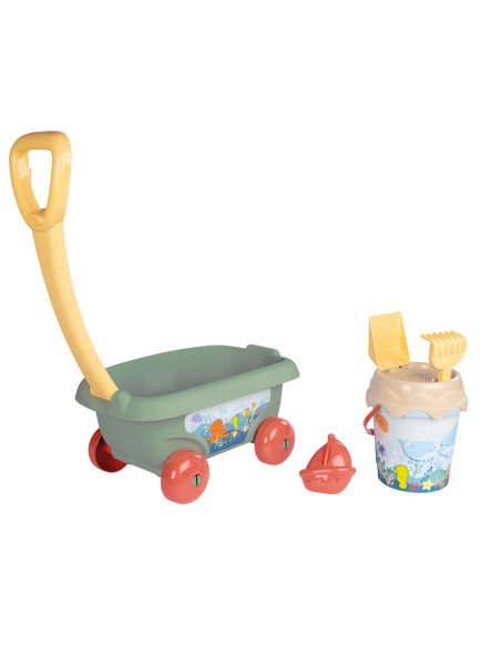 SMOBY Zestaw do piasku Wózek Wiaderko Grabki Ekologiczny