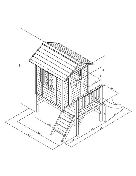 AXI Domek na Palach ze Zjeżdżalnia 118 cm