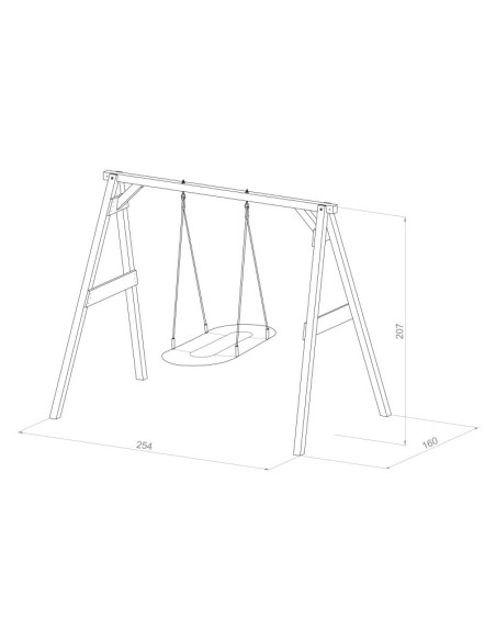 AXI Huśtawka Drewniana Roxy Nest Brązowa