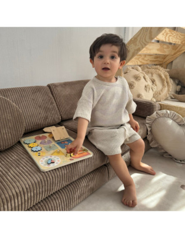 TOOKY TOY Tablica Manipulacyjna Zamki Zębatki Sorter Zegar