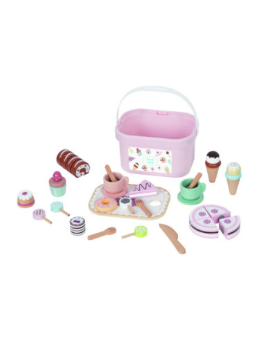 TOOKY TOY Sweet Cake Drewniany Zestaw Słodkości w Pudełku