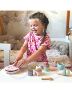 TOOKY TOY Sweet Cake Drewniany Zestaw Słodkości w Pudełku 2