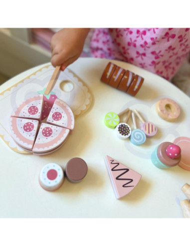 TOOKY TOY Sweet Cake Drewniany Zestaw Słodkości w Pudełku