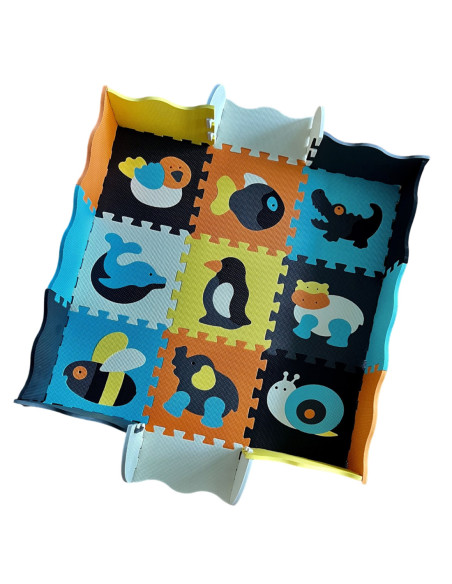 Woopie Baby Mata Piankowa Kolorowa Puzzle Kojec