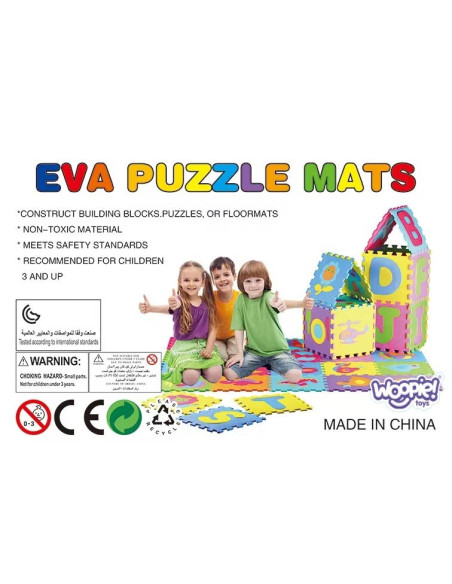 Woopie Baby Mata Piankowa Kolorowa Puzzle Kojec