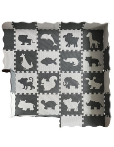 WOOPIE Foam Mat Contrast Animals Puzzle Playpen