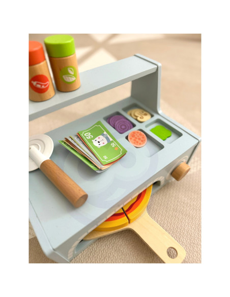 TOOKY TOY Pizzeria Drewniany Piec do Pizzy Akcesoria