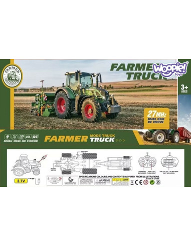 WOOPIE Traktor z Przyczepą na Pilota Sterowany RC - Skala 1:24