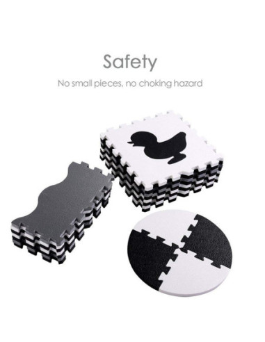 Woopie Baby Mata Piankowa Kontrastowa ze Zwierzętami Puzzle Kojec