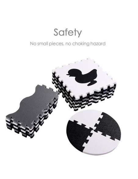 Woopie Baby Mata Piankowa Kontrastowa ze Zwierzętami Puzzle Kojec