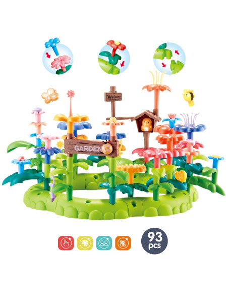 WOOPIE Magiczny Ogródek Montessori Klocki Konstrukcyjne XXL 93 el.