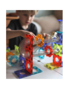 WOOPIE Klocki Magnetyczne Tor Kulkowy Zwierzęcy Raj 104 el. 2