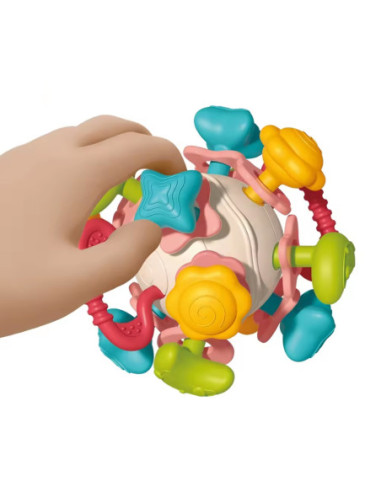 WOOPIE BABY Miękka Grzechotka 4w1 Gryzak Zabawka Sensoryczna dla Niemowląt 0m+