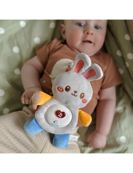 WOOPIE BABY Interaktywny Pluszak Przytulanka dla Niemowląt Światło Dźwięk Króliczek Usypiacz Różowy