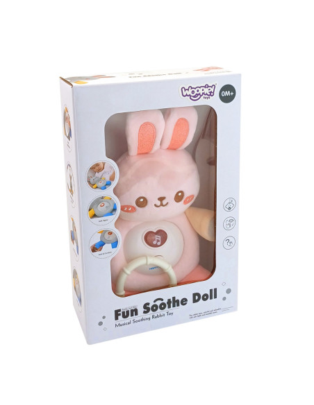 WOOPIE BABY Interaktywny Pluszak Przytulanka dla Niemowląt Światło Dźwięk Króliczek Usypiacz Różowy