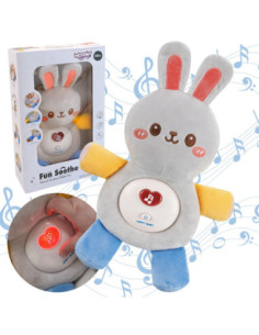 WOOPIE BABY Interactive Plush Toy for Babies with Light and Sound, Bunny Sleeper, Blue