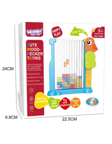 WOOPIE Gra Edukacyjna Tetris Kolorowe Klocki
