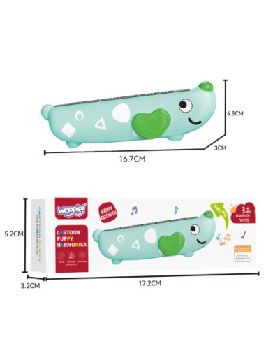 WOOPIE Kolorowa Harmonijka Ustna dla Dzieci Piesek