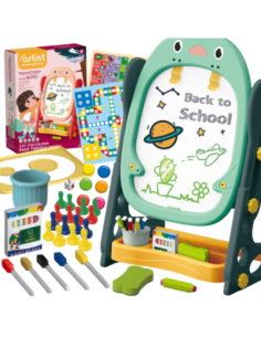 WOOPIE Tablica Dwustronna Magnetyczna Kreślarska Pingwinek 57 el.