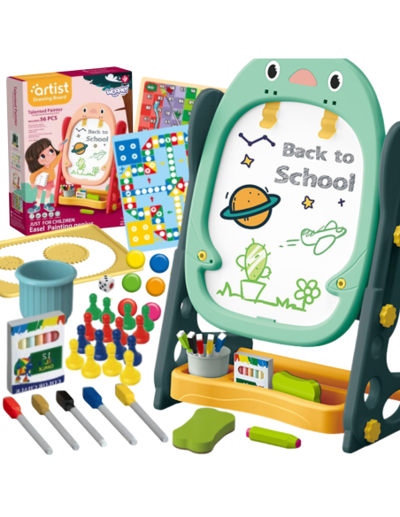 WOOPIE Tablica Dwustronna Magnetyczna Kreślarska Pingwinek 57 el.