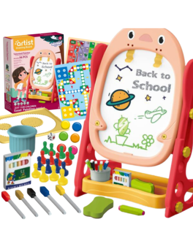 WOOPIE Tablica Dwustronna Magnetyczna Kreślarska Pisklak 57 el.